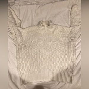 *THRIFTED* white knit crewneck sweater